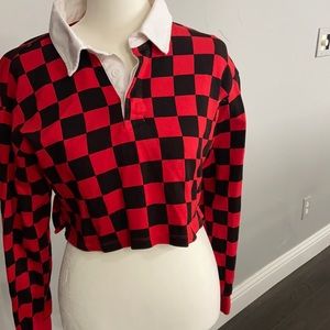 Forever 21 cropped long sleeve collared shirt